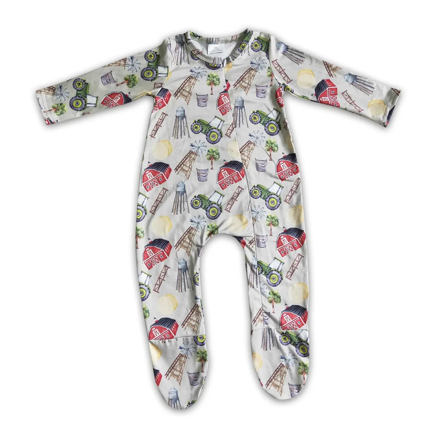 Footed Farm Tractor Pajamas