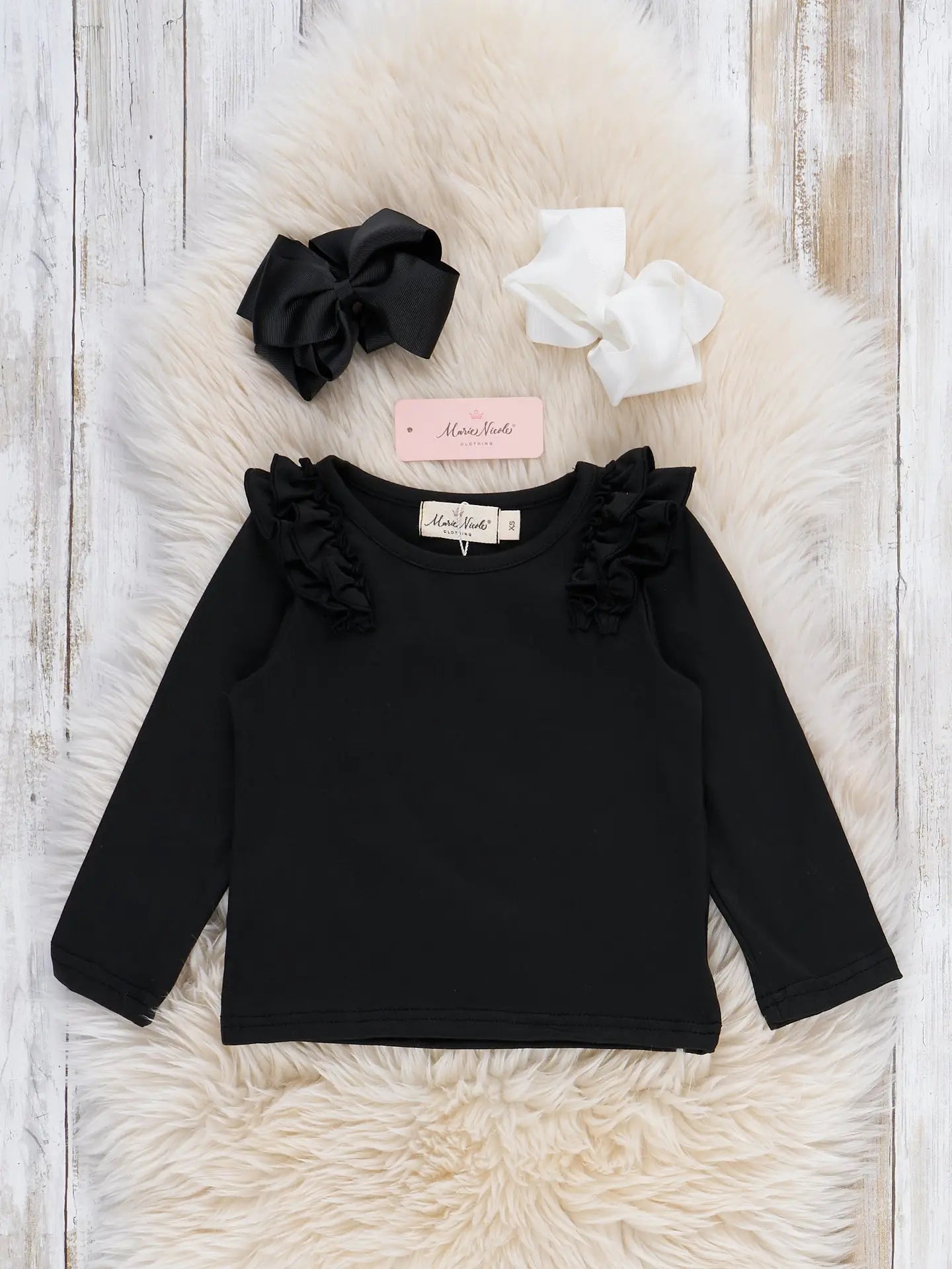 Fur Vest and Black Shirt