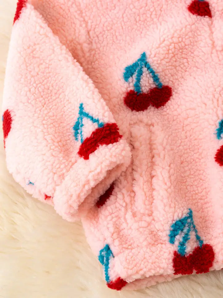Pink Cherry Sherpa Pullover