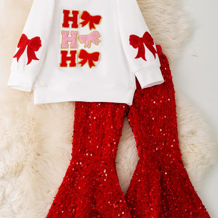 HO HO HO Sweatshirt and Sequin Bell Bottoms