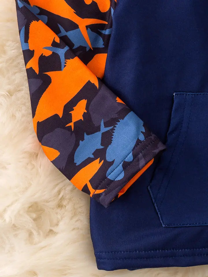 Navy Blue Fish Pullover