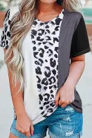 Cow Print Colorblock Top