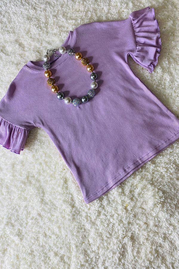 Lilac Ruffle Sleeve Top