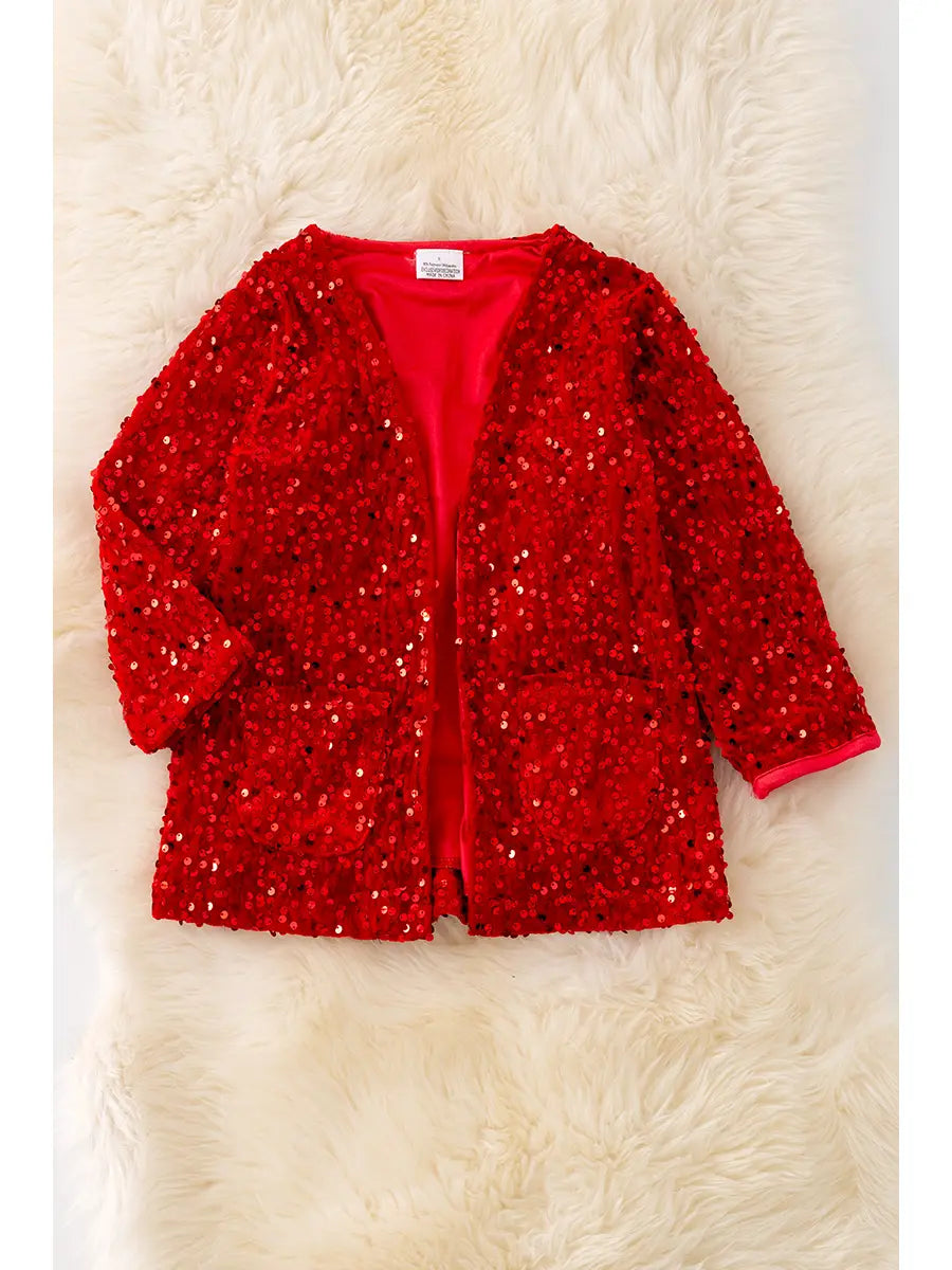 Sequins Cardigan with Pockets