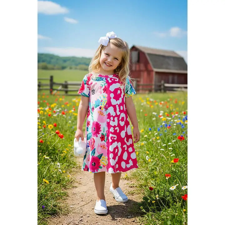 Pink Leopard/ Floral Dress