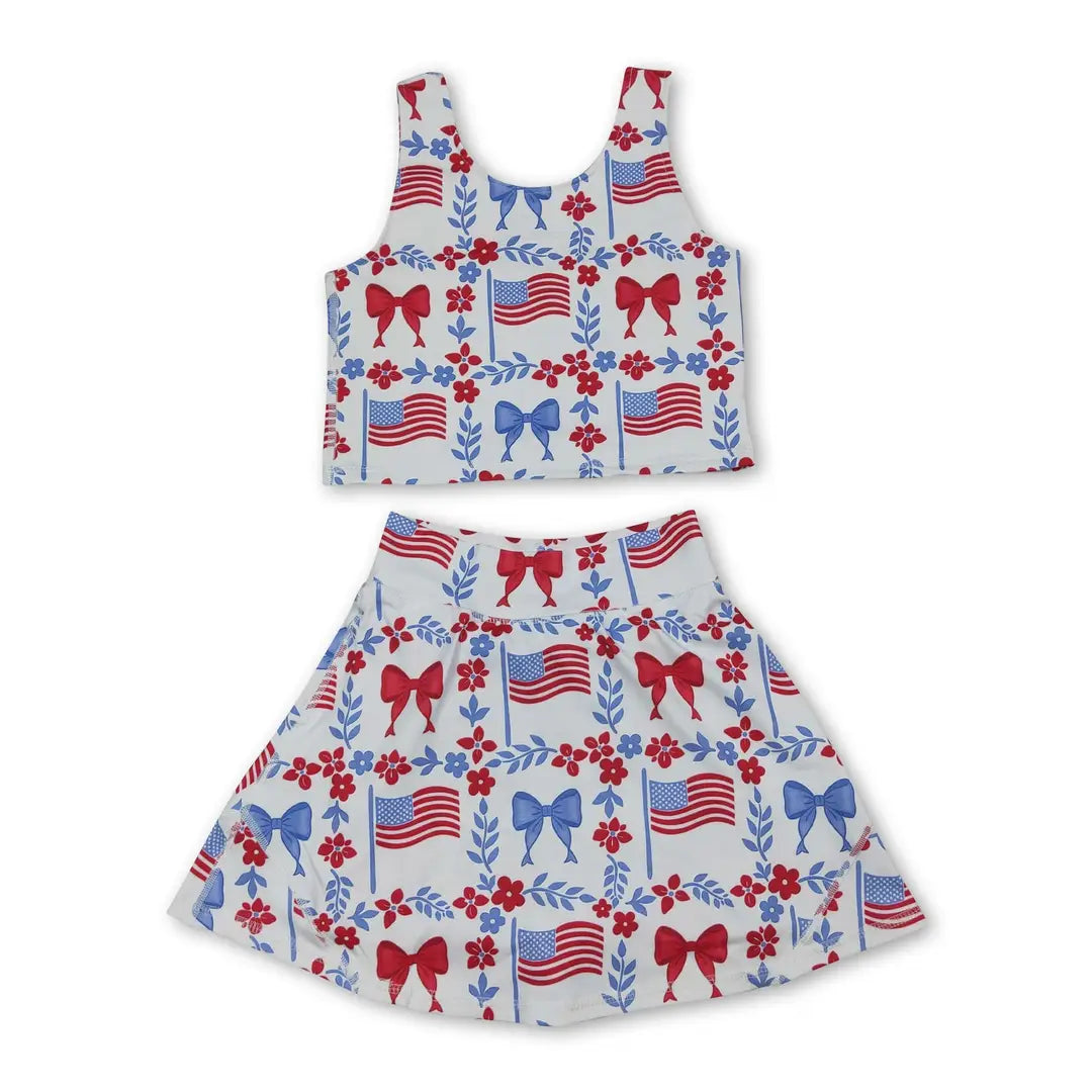 Floral Bow Athletic Set