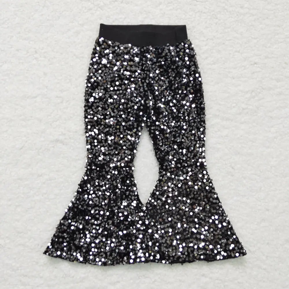 Sequin Bell Bottom Pants