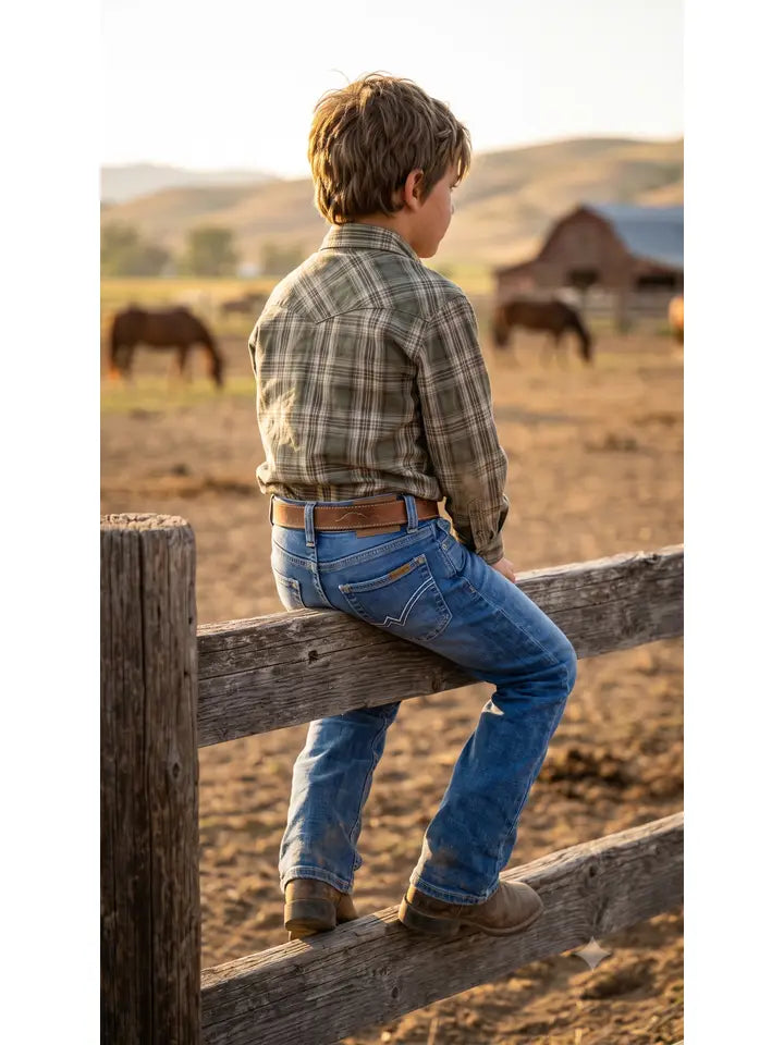 Boys Mid-Rise Straight Jeans MedWash