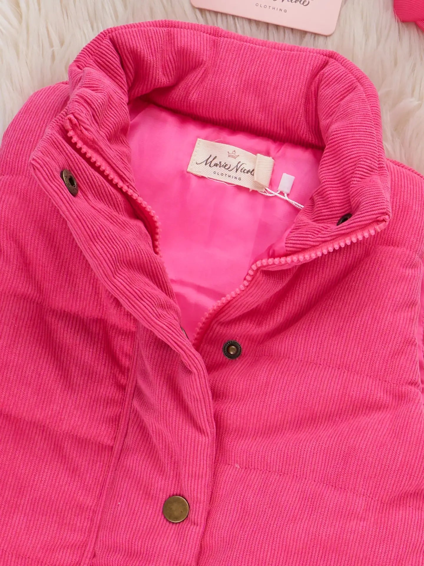 Hot Pink Corduroy Peffer Vest