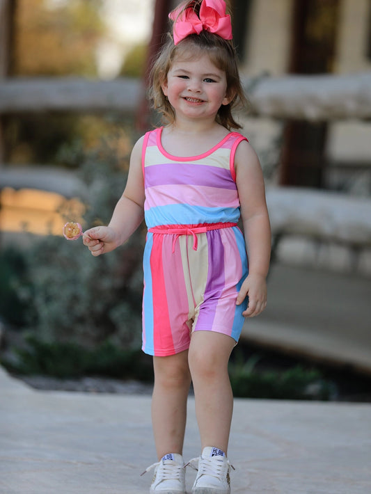 Multi-Colored Striped Romper