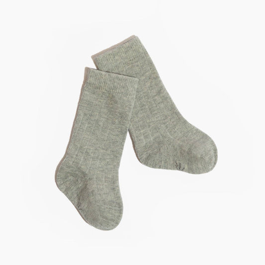 Heathered Gray Ribbed  Sock