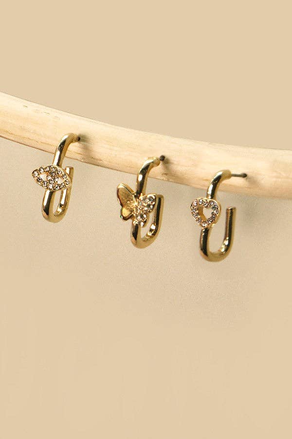 TRIO HUGGIE EARRINGS