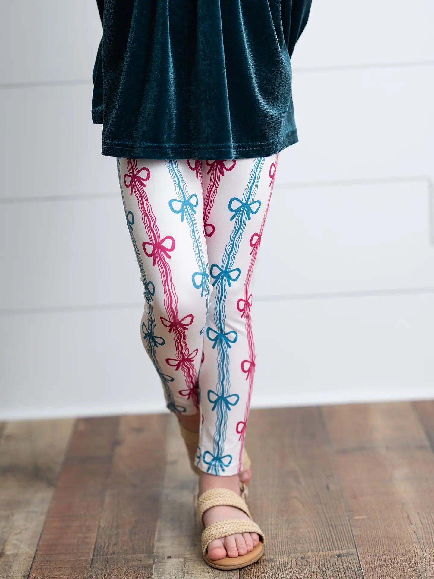 Teal Velvet Coquette Bow Ruffle Fancy Pant Set