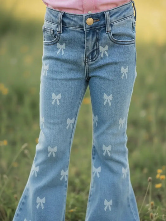 Coquette Bow Light Denim Jeans