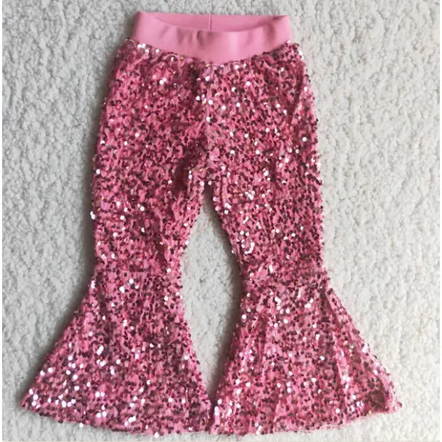 Sequin Bell Bottom Pants