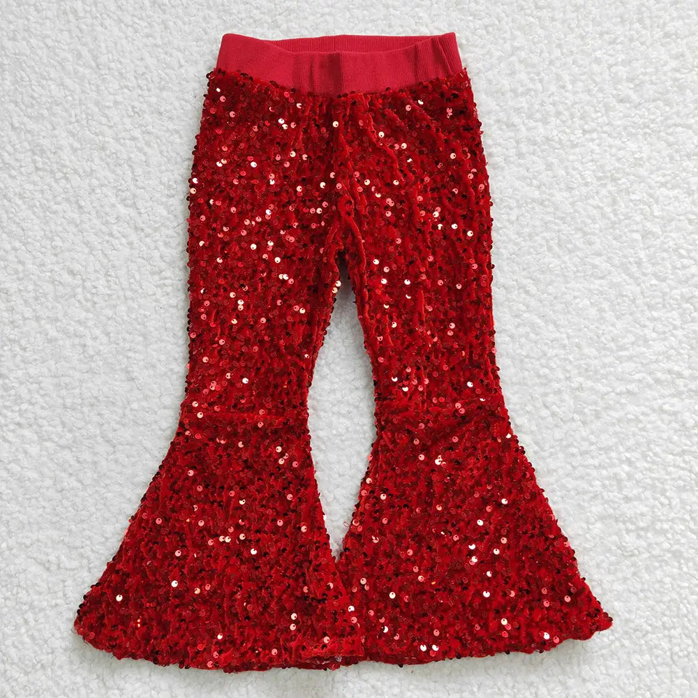 Sequin Bell Bottom Pants