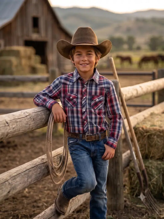 Boys' Pearl Snap Long Sleeve Shirt