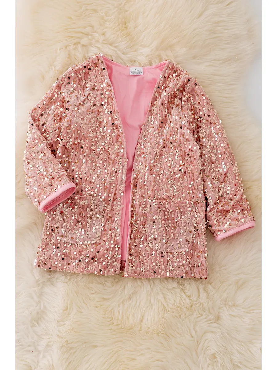 Sequins Cardigan with Pockets