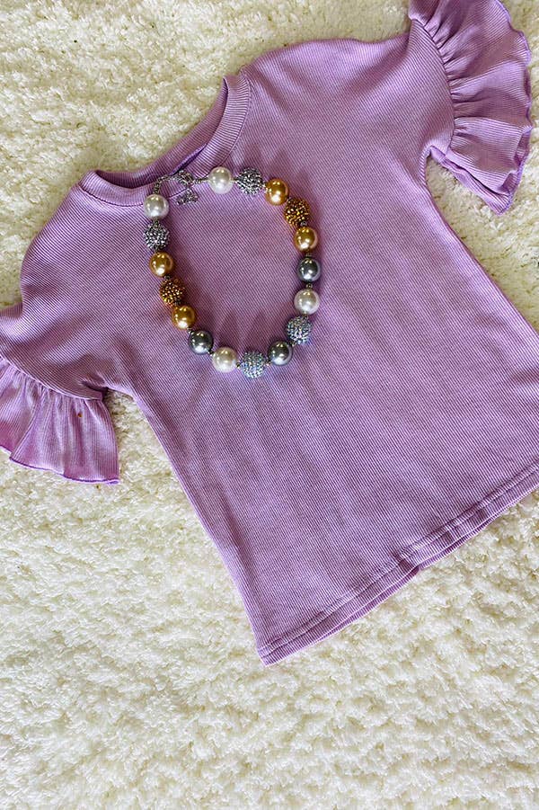 Lilac Ruffle Sleeve Top