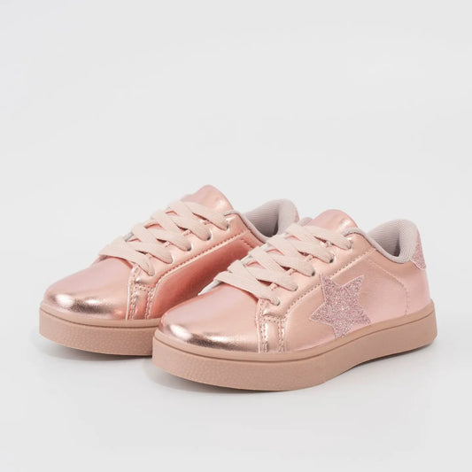 Sparkle Star Sneaker- Metallic Pink
