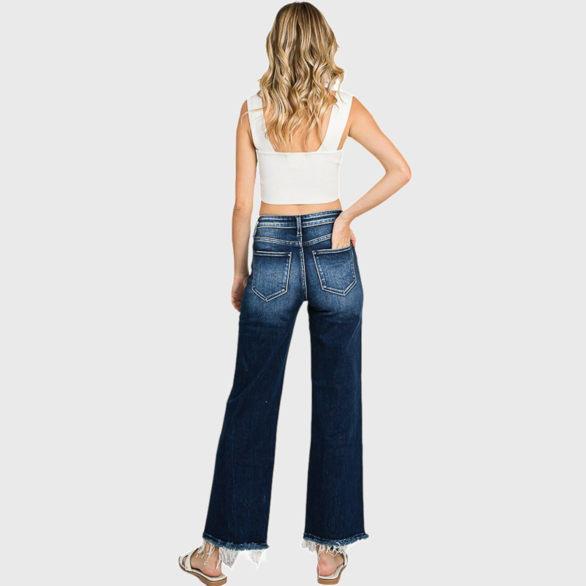 SUPER HIGH RISE STRETCH CLASSIC STRAIGHT JEANS