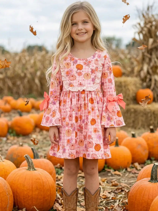 Pumpkins on Pink Dress