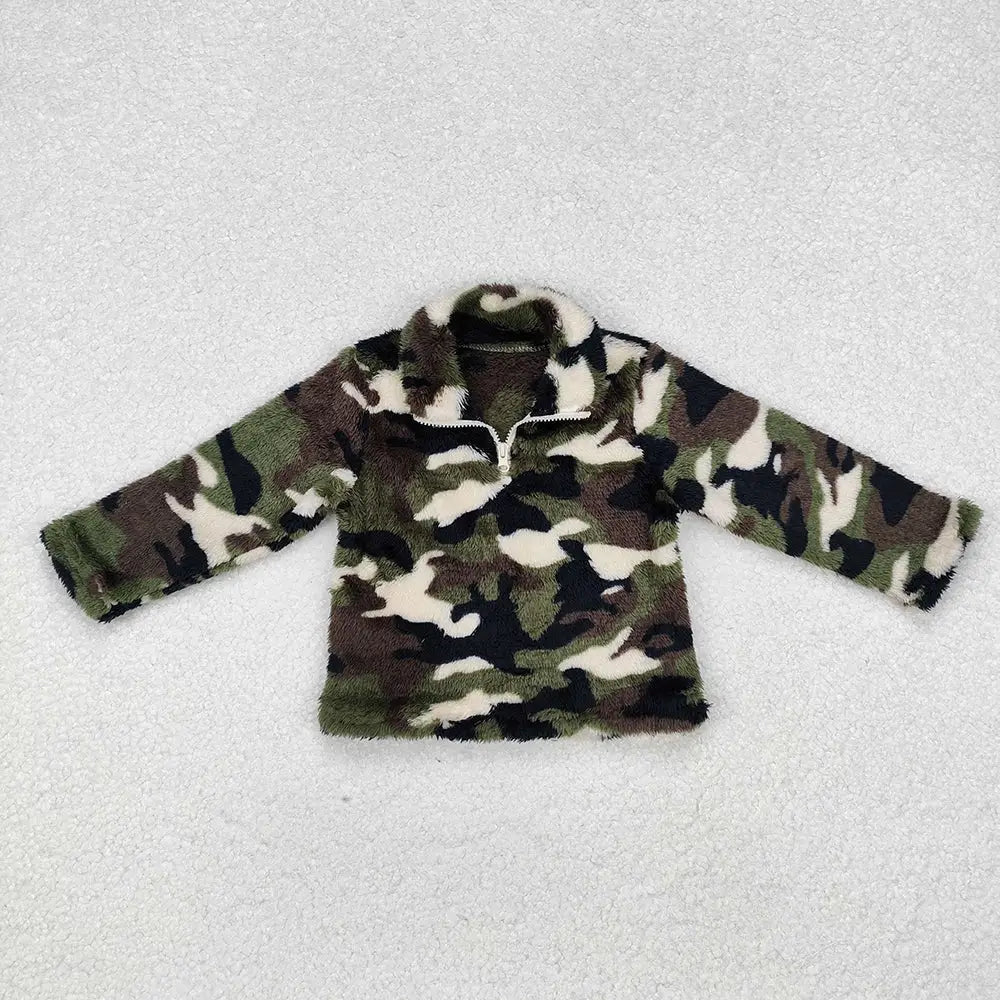 Camo 3/4 Zip Sweatshirt
