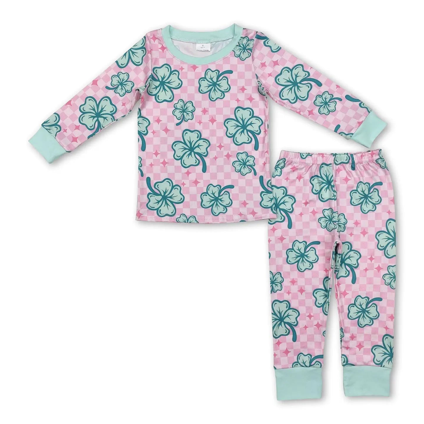 Pink Checkered Clover Pajamas