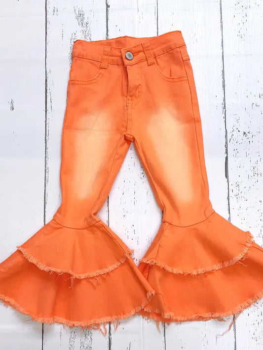 Orange Double Layer Bell Bottoms
