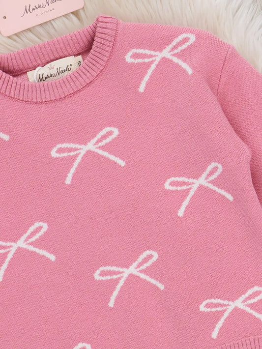 Rose Sweet Ribbon Sweater