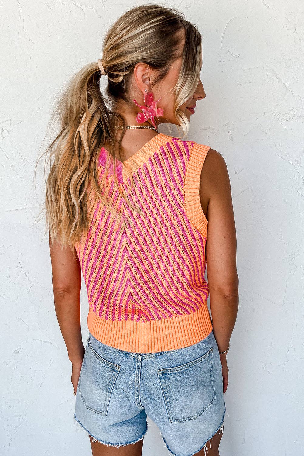 Knit V Neck Sweater Vest