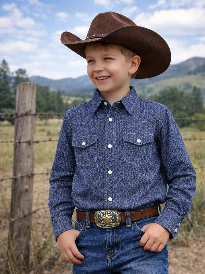 Boys' Pearl Snap Long Sleeve Shirt