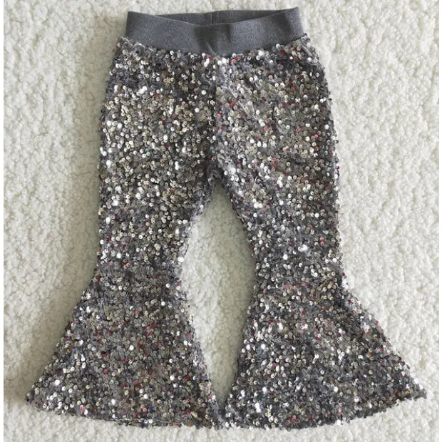 Sequin Bell Bottom Pants
