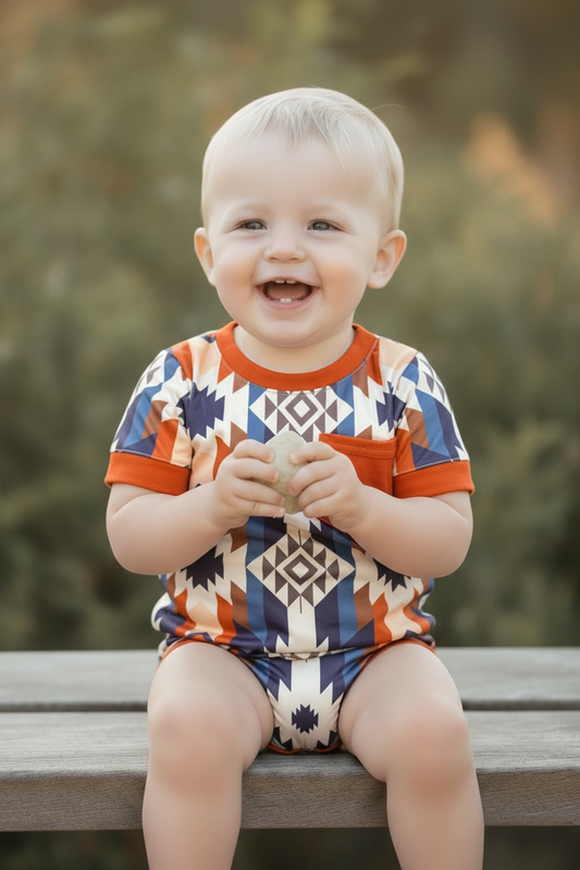 Boys Aztec Printed Bodysuit