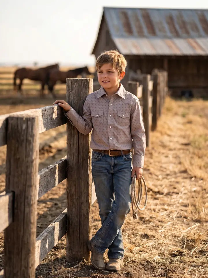 Boys' Pearl Snap Long Sleeve Shirt