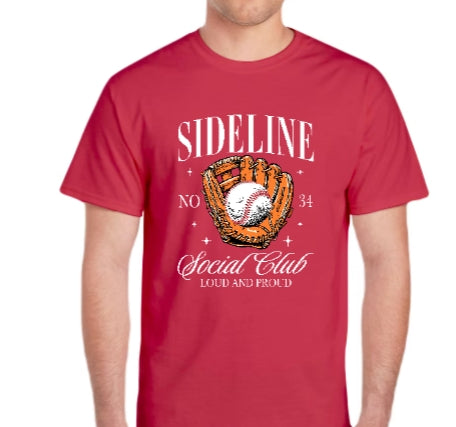 Baseball Sideline Social Club T- Shirt