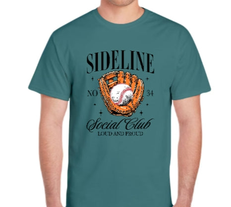Baseball Sideline Social Club T- Shirt