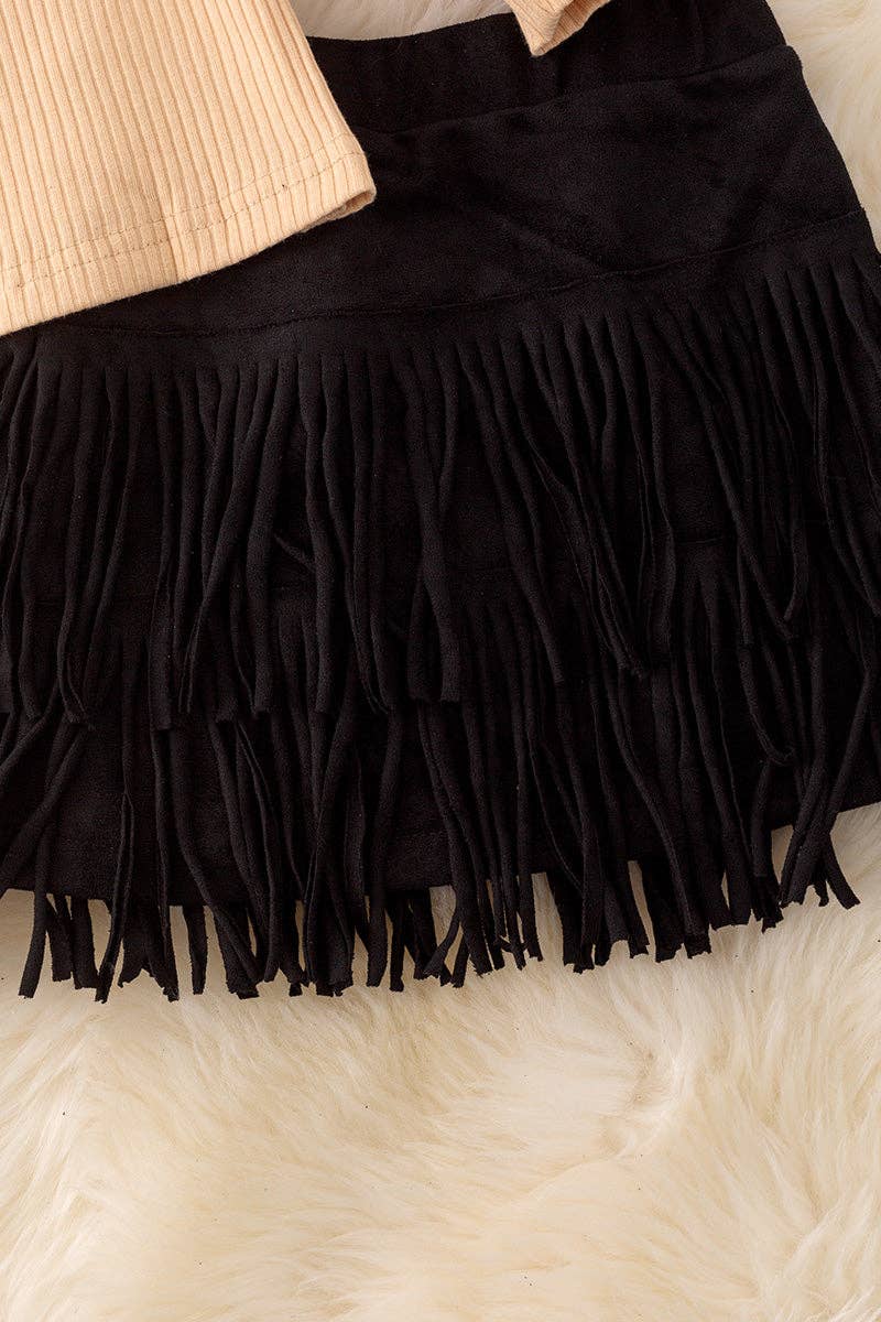 Loved Top and Fringe Skirt Set