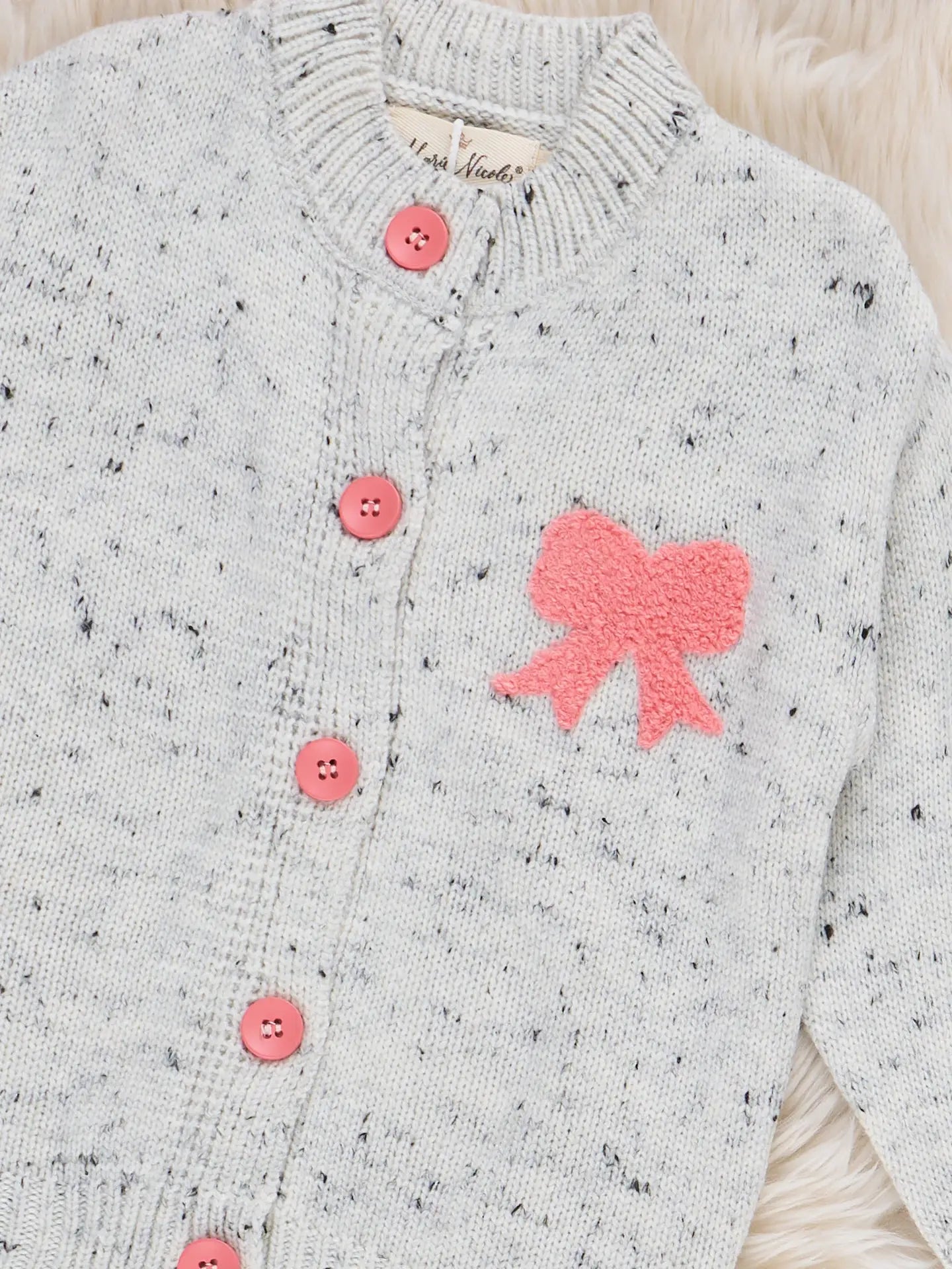Speckle Charm Bow Cardigan