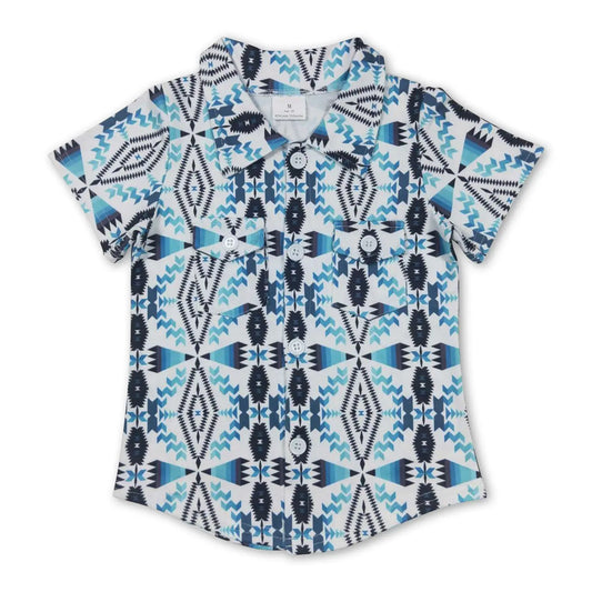 Turquoise Western Button Up Shirt