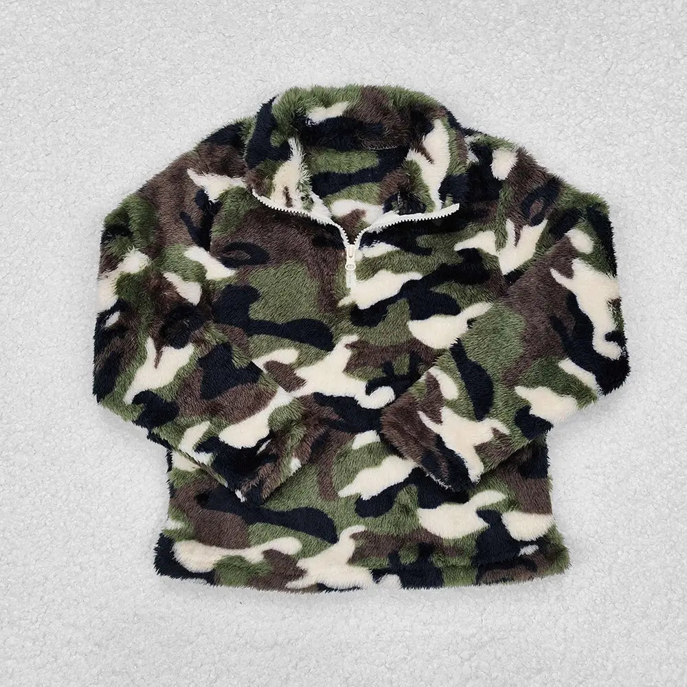 Camo 3/4 Zip Sweatshirt