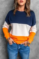 Orange Colorblock Crewneck