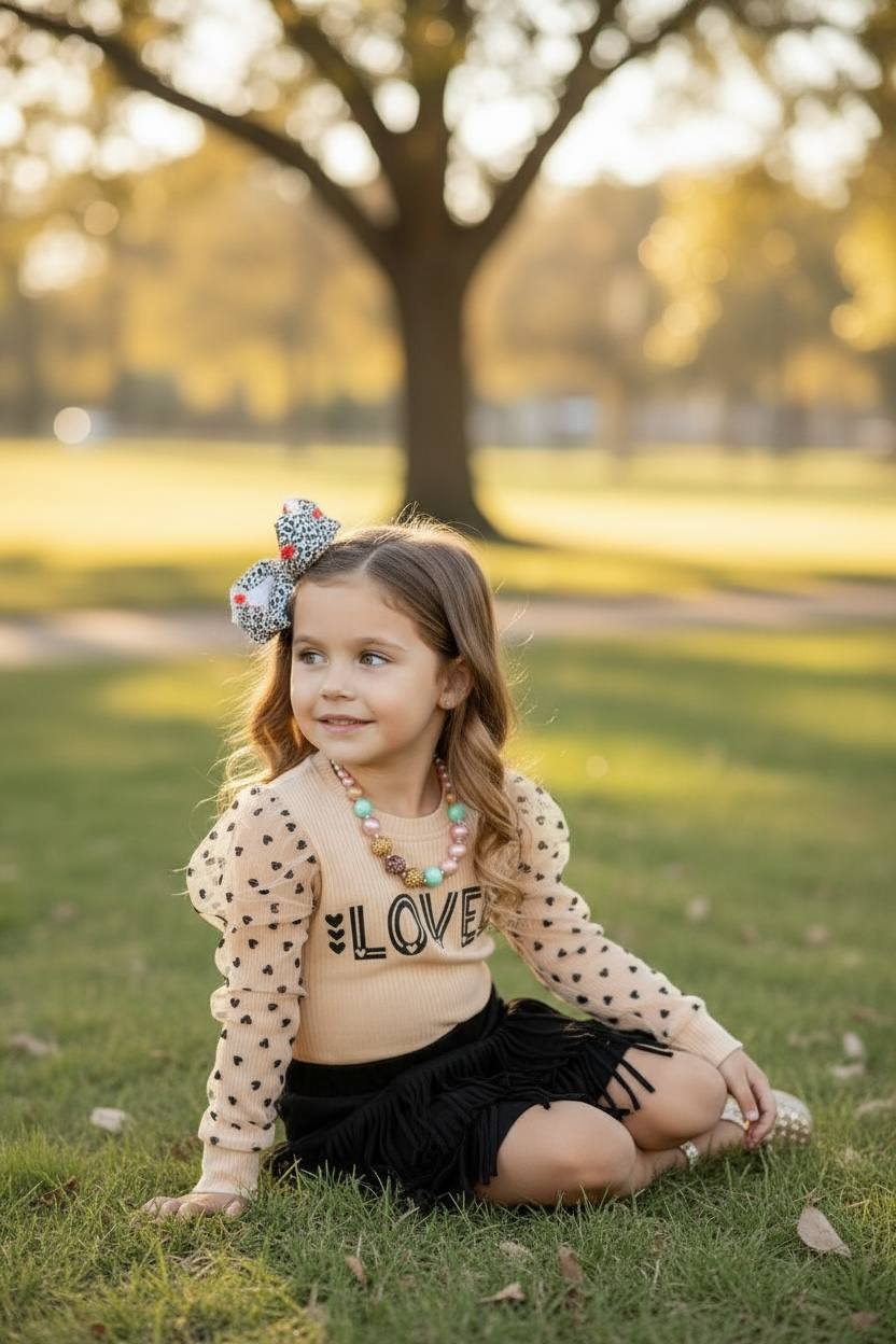Loved Top and Fringe Skirt Set