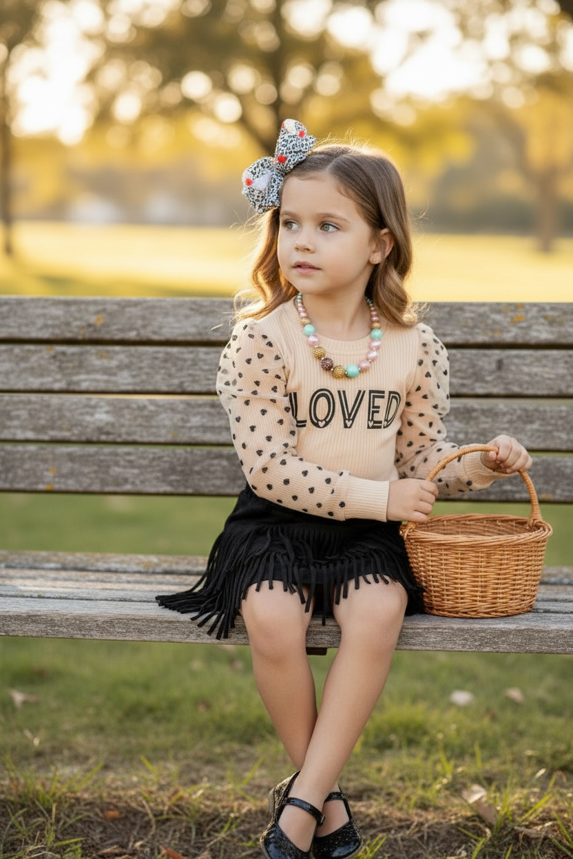 Loved Top and Fringe Skirt Set