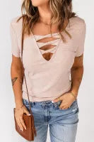 Beige Rib Knit Top
