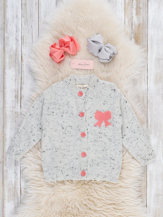 Speckle Charm Bow Cardigan