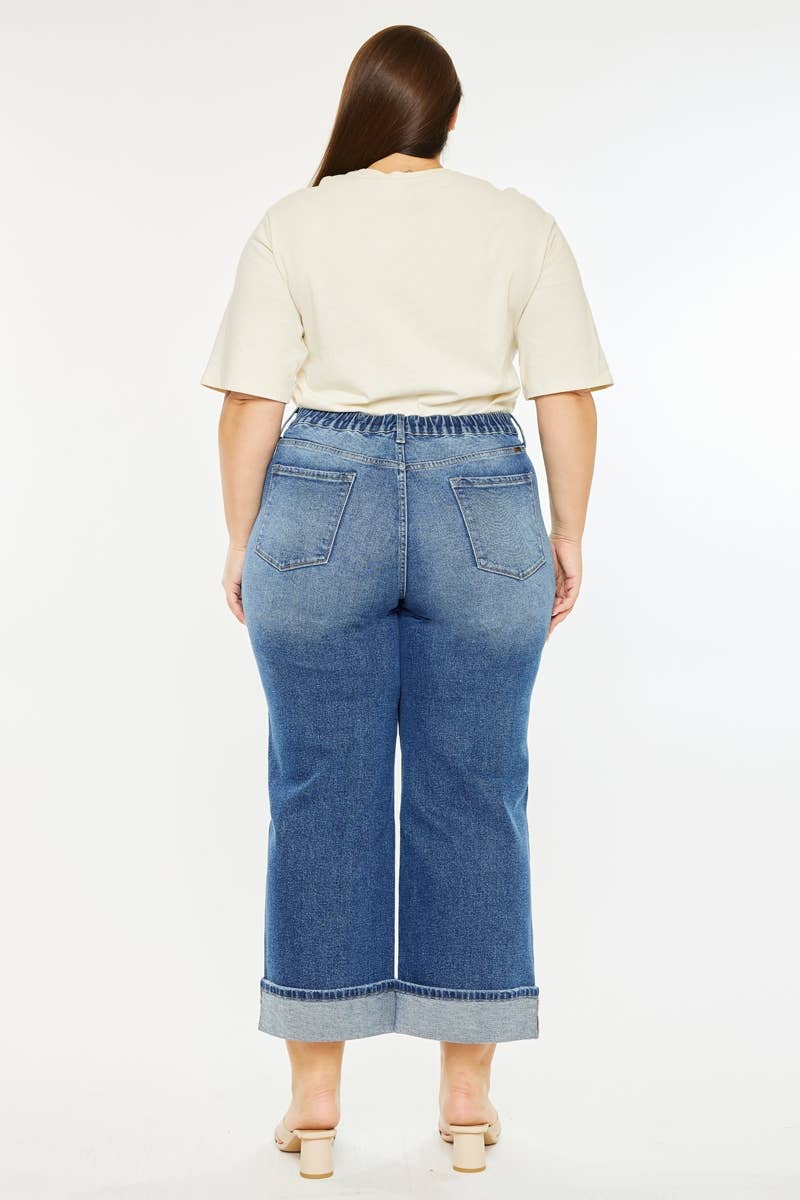 HIGH RISE CROPPED WIDE LEG JEANS