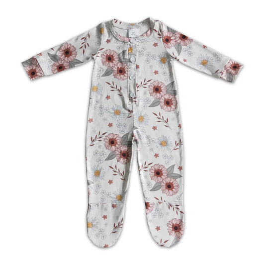 Pink Floral Footed Pajamas
