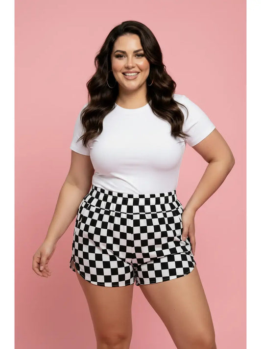 Checkered Athleisure Shorts