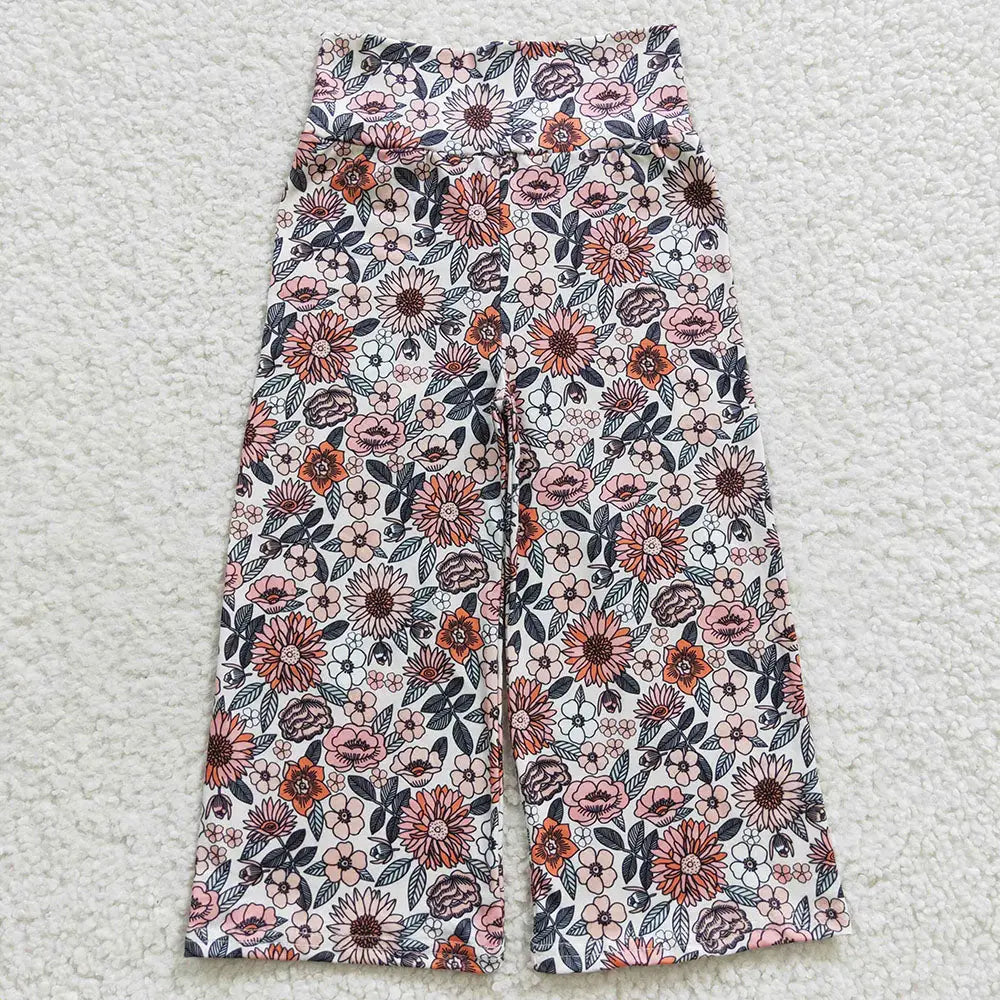 Flowers Wide Bottom Pants